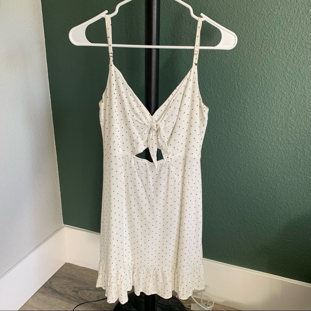 White flowy mini dress